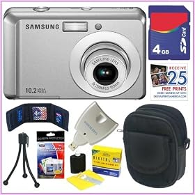Samsung SL30 10.2 MP Digital Camera in Silver + 4GB Accessory Bundle