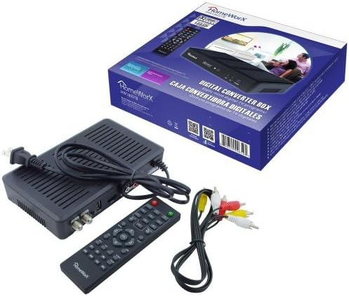 Mediasonic HW180STB HomeWorx HDTV Digital Converter Box with HDMI and USB playback + Digital Antenna + Premium HDMI Cable