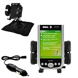 Dell Axim X50v Auto Bean Bag Dash Holder with Car Charger - Uses Gomadic TipExchange