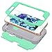 iPhone 5S Case, KAMII 3 Layers Verge Hybrid Soft Silicone Hard Plastic Triple Quakeproof Drop Resistance Protective Case Cover for iPhone 5/5S (Aqua Grey)