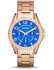 Fossil Riley Multifunction Stainless Steel Watch Rose Gold-Tone Es3569