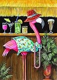 TiKi BaR Tropical Drink Pink Flamingo Standard Flag