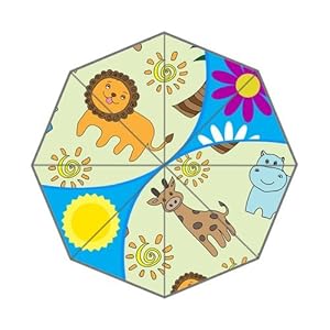 Cute Cartoon Animal Fashion Print Custom Auto Foldable Umbrella