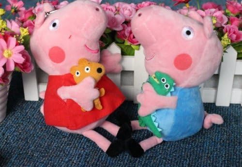 2pcs of Cartoon Peppa Pig Series Pepe and George Plush Toy Dolls