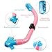 OXA Scuba Diving Snorkel Set including Dry Top Snorkel, 2-Windows Tempered Glass Mask and Trek Fins for Kids (Pink, S/M)