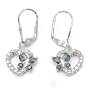 0.70 Carat Genuine Blue Sapphire and Diamond Silver Earring