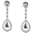 18K White Gold Aquamarine and Diamond Earrings
