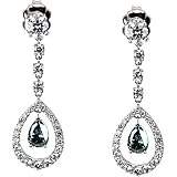 18K White Gold Aquamarine and Diamond Earrings