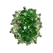 Acosta Jewellery - Peridot Green Swarovski Crystal Bead - Adjustable Cluster Ring