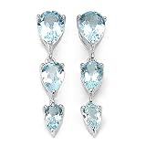4.80 Carat Genuine Blue Topaz Silver Earrings