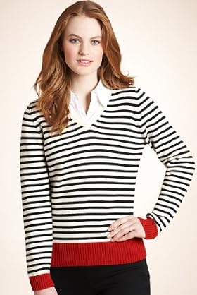 Pure Cotton Mini Striped Double Layer Jumper