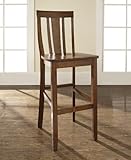 Crosley Furniture Bar Height Shield Back Bar Stool in Classic Cherry Finish ....
