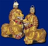 CHINESE FOO DOGS Ornaments Old World Christmas NEW