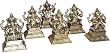 God Statues Ganesha - Set of 6 in Different Postures 4 x 3 x 5.5 inches