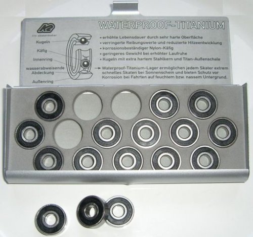 K2 TITAN Waterproof Titanium Speed Lager Bearings ABEC 9