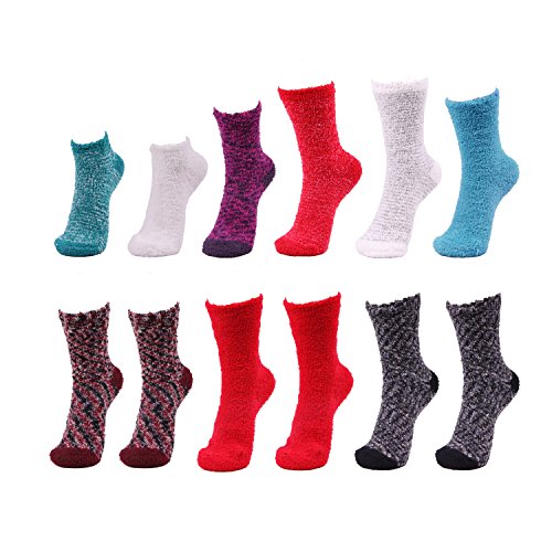 [Off Season Sale] 12 Pairs Assorted Super Soft Warm Cozy Home Socks