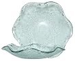 Clear Spanish Recycled Textured Glass Large Ruffle Platter 13.5"D x 3"H