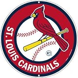 MLB Baseball 12 Round Metal Sign - St. Louis Cardinals