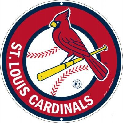 MLB Baseball 12 Round Metal Sign - St. Louis Cardinals