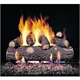 Peterson Gas Logs 20 Inch Golden Oak Designer Plus Vented Propane Gas Log Set With G45 Burner & Variable Flame Remote