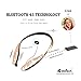 Bluetooth Headphones, DolTech 970 Wireless Stereo Sweatproof Retractable Earbuds Wire Sport Neckband Headphones Built-in Mic with Noise Cancellation Headset for iPhone Android Devices(Gold)