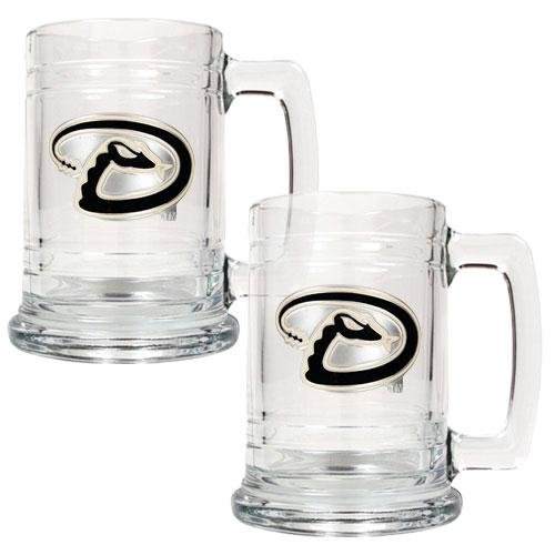 MLB Arizona Diamondbacks Two Piece 15-Ounce Glass Tankard Set- Primary Logo
