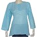 Womens Blouse Cotton Long Sleeve Top Shirt Chikan Embroidery Size L (ctop359)