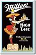 Miller Server Tin Sign 10.5"W x 16"H
