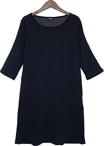 久留米ちぢみ織７分袖のびるチュニック ワンピース 軽くて涼しい快適素材 日本製