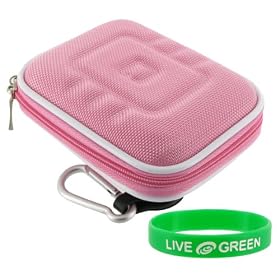 Nylon Hard Shell Carrying Case (Pink) for Sony DSC-W350 14.1MP Digital Camera Silver