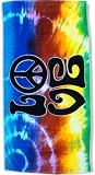 Love & Peace Tie Dye Beach & Bath Towel