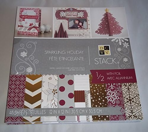 DCWV Sparkling Holiday 12 x 12 Printed Cardstock 48 Sheets