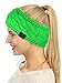 C.C Soft Stretch Winter Warm Cable Knit Fuzzy Lined Ear Warmer Headband, Neon Lime