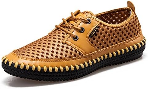 Jeansian Men's Loafers Shoes Yellow 7 US SHA009a