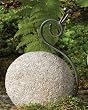 River Stone and Iron Snail Doorstop and Statuary