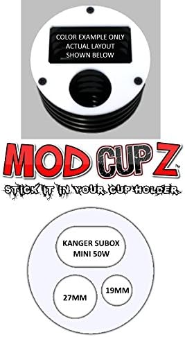 [2241] WHITE MOD CUP HOLDER exclusively for KANGER SUBOX MINI 50W by MODcupZ [ vape stand insert wrap vehicle silicone auto skin case car ]