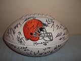 2011 CLEVELAND BROWNS TEAM SIGNED AUTOGRAPHED FOOTBALL COLT MCCOY , JOE HADEN COA + HOLOGRAM