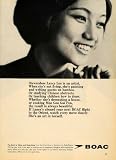 1965 Ad British Overseas Airways Attendant Lancy Lee - ORIGINAL ADVERTISING - Original Print Ad