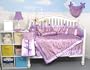 Lavender Butterfly Silky 10pcs Baby Crib Bedding Set