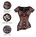 Charmian Women's Spiral Steel Boned Goth Retro Overbust Steampunk Bustier Corset Brown Small