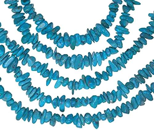 Turquoise ~4mm Nevada Mine Mini Chip Nugget Beads Strand Genuine 15.5"