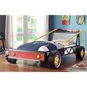 Homelegance Track Twin Race Car Bed in Red
