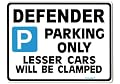 DEFENDER Car Paring Sign - Gift for LAND ROVER tdi model owner - Size Large 205 x 270mm