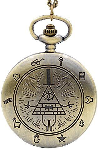 Retro Vintage Bronze Bill Cipher Gravity Falls GF Quartz Pocket Watch