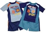 Toddler Boys' Shorts Outfit with Mesh Shorts and Basketball Screenprint
