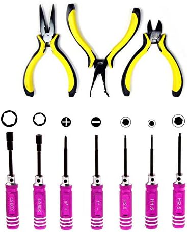 LB1 High Performance New 10 Pcs Ulitmate Professional Precision Screwdrivers Repair Tool Kit for Hobby RC Propel Toys Helihauler Remote Control Helicopter And Semi Hauler with Canvas Bag