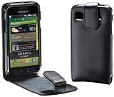 Produkt-Bild: MaryCom PREMIUM QUALIT&Auml;T Leder Handytasche schwarz f&uuml;r Samsung Galaxy S Super Clear LCD i9003 Smartphone + Gratis Displayschutzfolie / LTS i9003