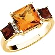 14K Yellow Gold Citrine and Diamond Ring