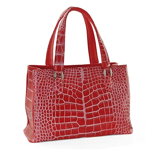 クロコダイルハンドバッグ レディース マット加工 センター取り bag バック 鞄 カバン 手提げ 画像