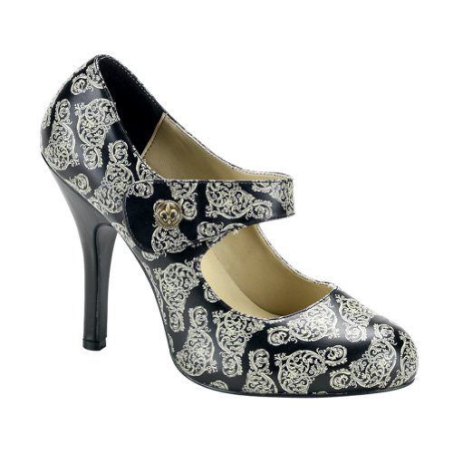 4 1/2 Inch Mary Jane Pump Shoes Sexy Gothic Shoes Filigree Steampunk